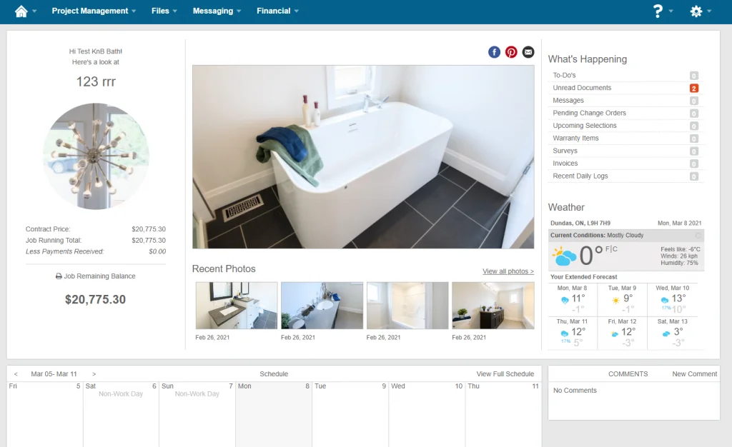 K&B Pros Client Portal Screenshot